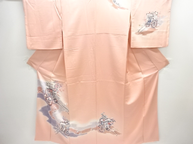 御所車に花模様訪問着